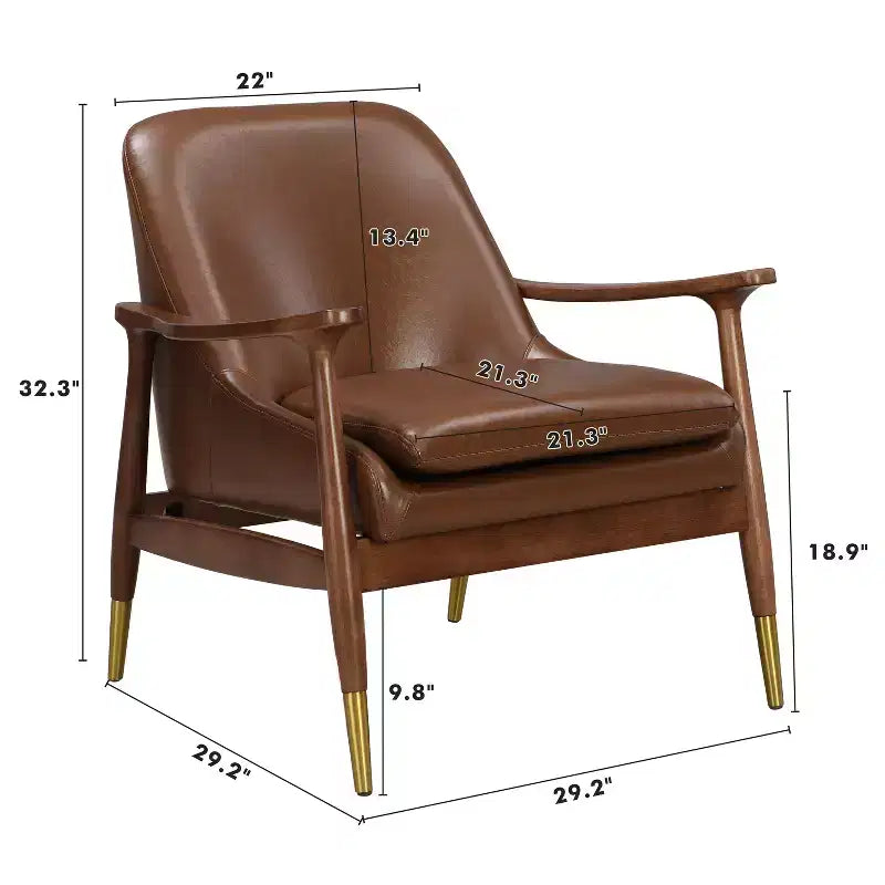Christopher Knight Home Fauteuil d'appoint moderne Freja en similicuir et bois
