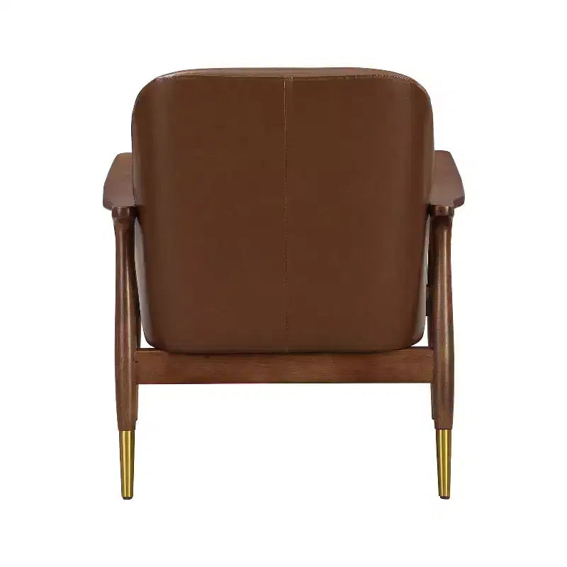 Christopher Knight Home Fauteuil d'appoint moderne Freja en similicuir et bois