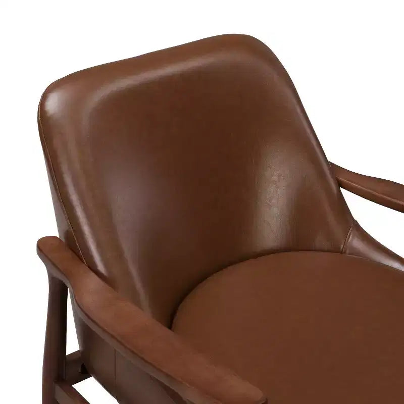 Christopher Knight Home Fauteuil d'appoint moderne Freja en similicuir et bois