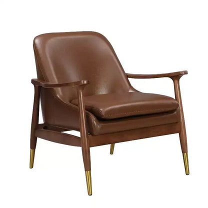 Christopher Knight Home Fauteuil d'appoint moderne Freja en similicuir et bois