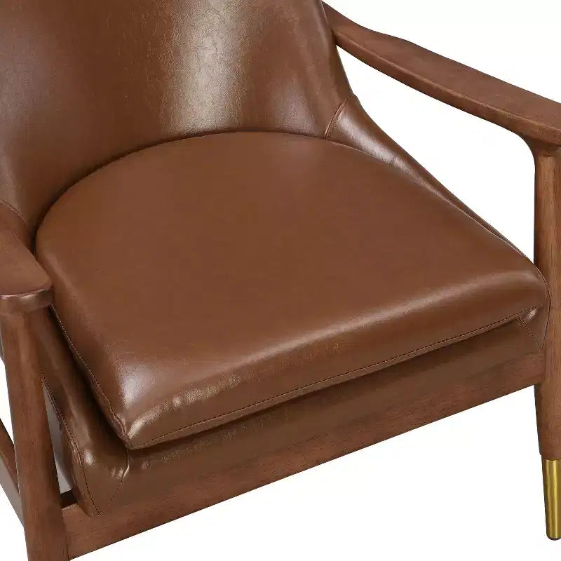 Christopher Knight Home Fauteuil d'appoint moderne Freja en similicuir et bois