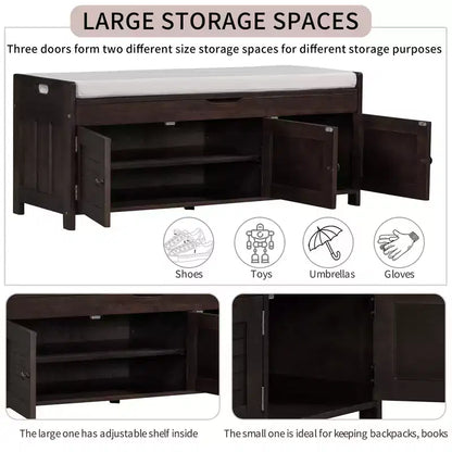 Banc de chambre AndMakers de 43,5 po avec 3 portes