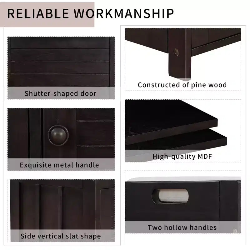 Banc de chambre AndMakers de 43,5 po avec 3 portes