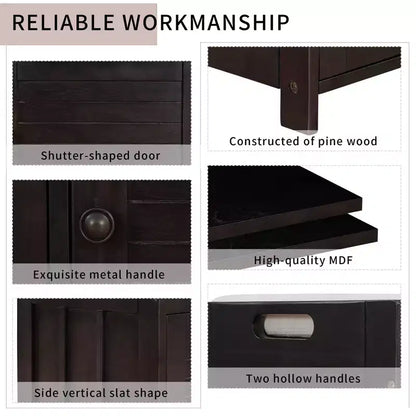 Banc de chambre AndMakers de 43,5 po avec 3 portes