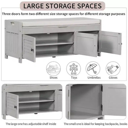 Banc de chambre AndMakers de 43,5 po avec 3 portes