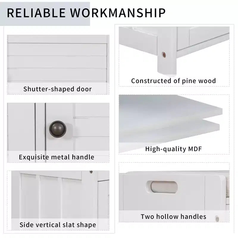 Banc de chambre AndMakers de 43,5 po avec 3 portes