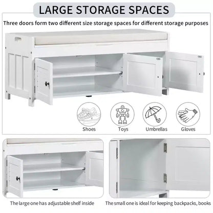 Banc de chambre AndMakers de 43,5 po avec 3 portes