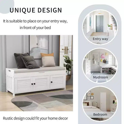 Banc de chambre AndMakers de 43,5 po avec 3 portes