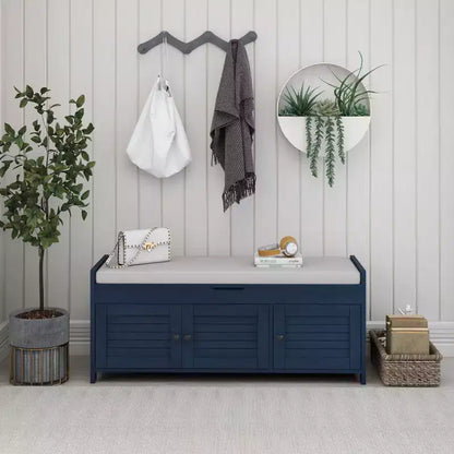 AndMakers 43.5 in. Bedroom Bench with 3 Doors