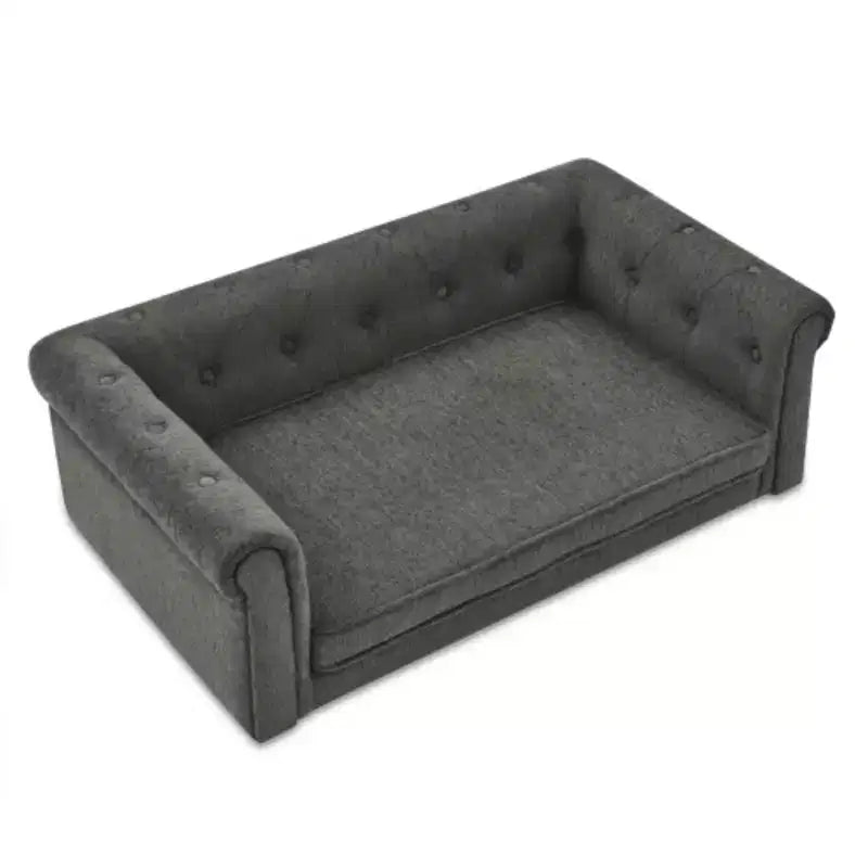 Confort et style pour votre animal : lit rectangulaire surélevé pour chien de couleur beige, design durable