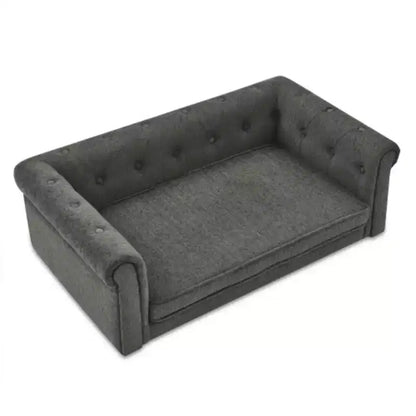 Confort et style pour votre animal : lit rectangulaire surélevé pour chien de couleur beige, design durable