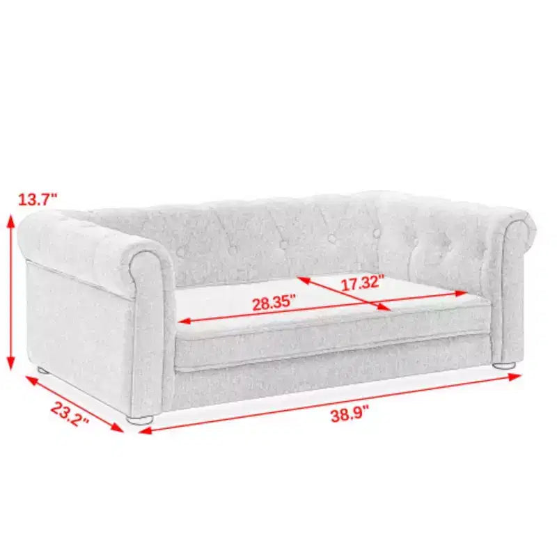 Confort et style pour votre animal : lit rectangulaire surélevé pour chien de couleur beige, design durable