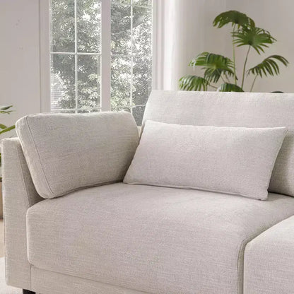 Canapé d'angle modulaire Whisen avec console de rangement et pouf mobile, assise large de 33 pouces, canapé d'angle 4 places en chenille