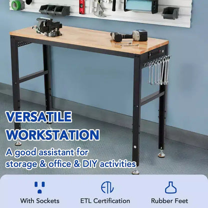 Établi réglable, capacité de charge de 907 kg, hauteur réglable de 75 à 97,5 cm, idéal pour les travaux lourds à la maison, au bureau et à l'atelier