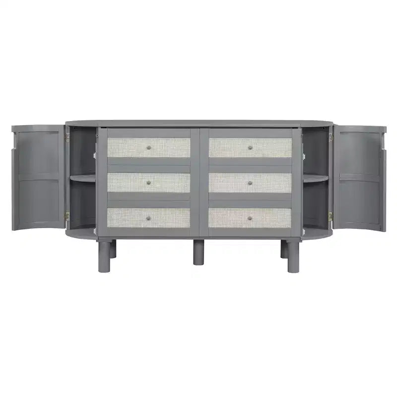 Lit Escamotable Whisen Full avec Rangement Caché et Design Tressé Moderne