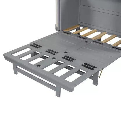 Lit Escamotable Whisen Full avec Rangement Caché et Design Tressé Moderne