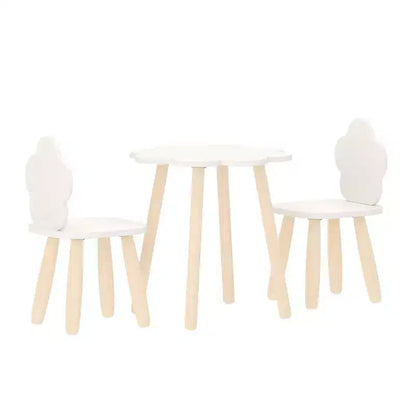Ensemble table et chaises 3 pièces nuage en bois pour enfants Buzz & Bloom