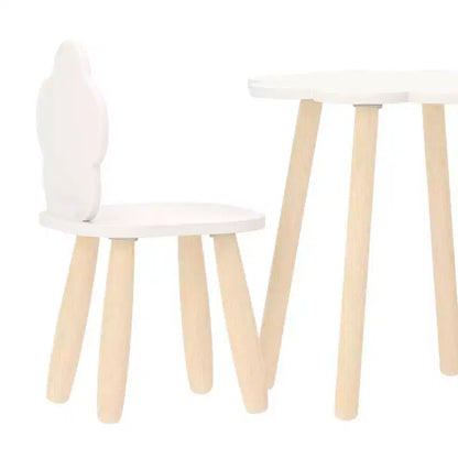 Ensemble table et chaises 3 pièces nuage en bois pour enfants Buzz & Bloom