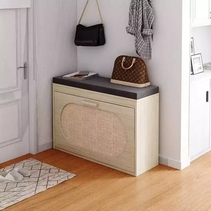 Karl Home | Real Rattan Upholstered Storage Bench
