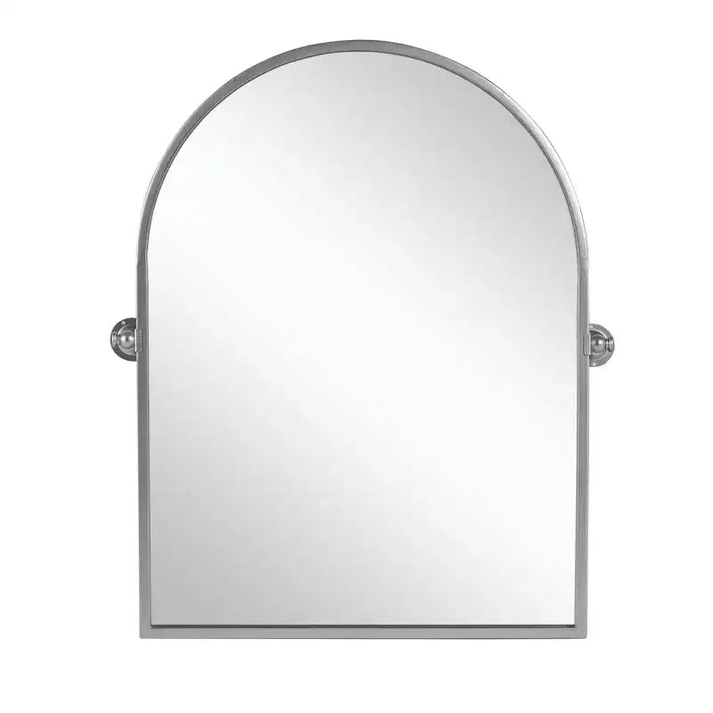 Miroir mural argenté avec cadre en fer arqué à angle droit, 91x61x4cm