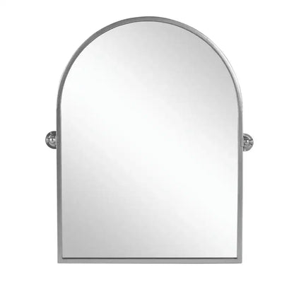Miroir mural argenté avec cadre en fer arqué à angle droit, 91x61x4cm