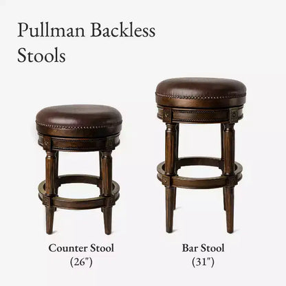Tabourets de bar pivotants sans dossier Maven Lane 31 Pullman avec similicuir