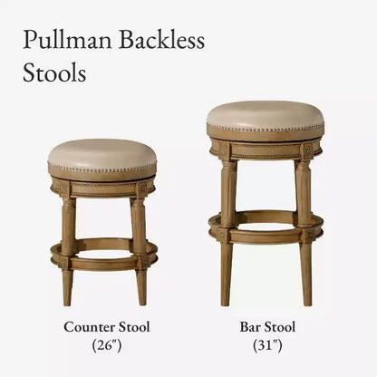 Tabourets de bar pivotants sans dossier Maven Lane 31 Pullman avec similicuir