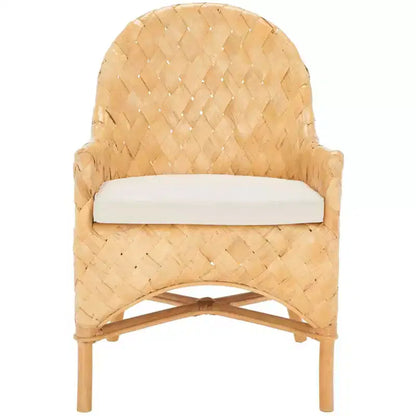 Chorus Woven Dining Chair With Cushion - SEA7039 - Natural/White - Safavieh