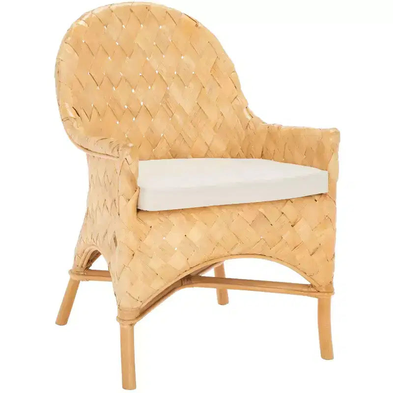 Chaise de salle à manger tressée Chorus avec coussin - SEA7039 - Naturel/Blanc - Safavieh