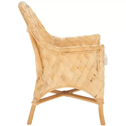 Chaise de salle à manger tressée Chorus avec coussin - SEA7039 - Naturel/Blanc - Safavieh