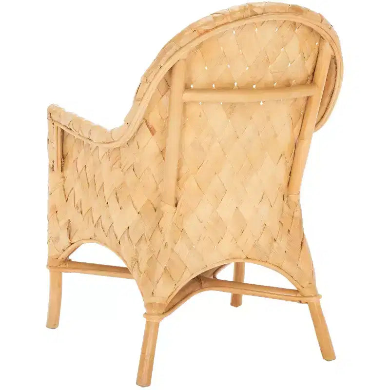 Chaise de salle à manger tressée Chorus avec coussin - SEA7039 - Naturel/Blanc - Safavieh