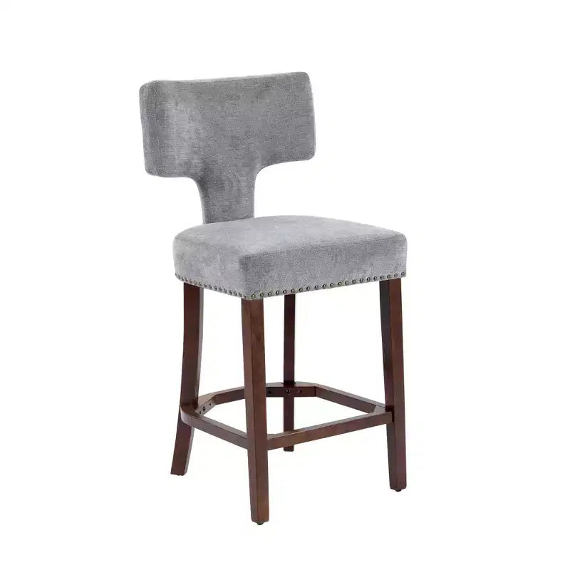 sumyeg Lot de 2 tabourets de comptoir de style Mid-Century avec dossier incurvé et assise rembourrée