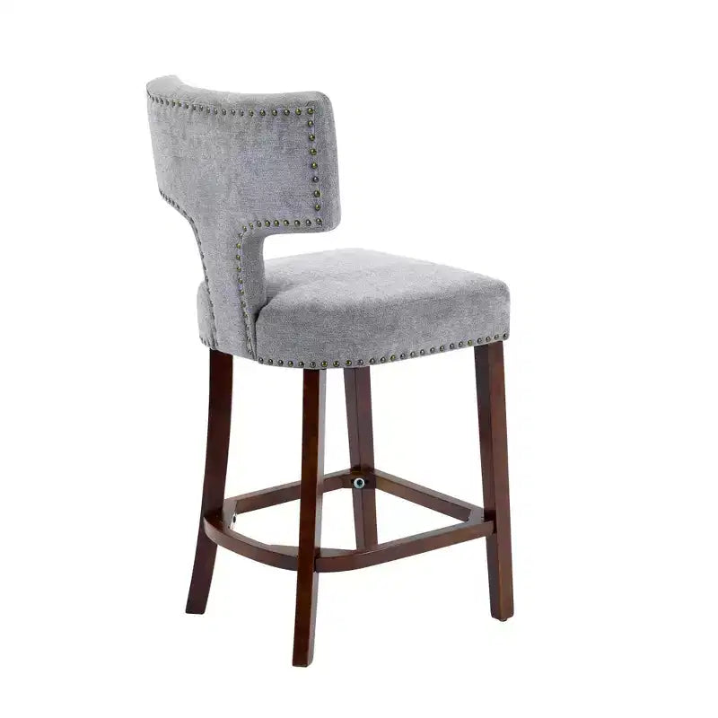 sumyeg Lot de 2 tabourets de comptoir de style Mid-Century avec dossier incurvé et assise rembourrée