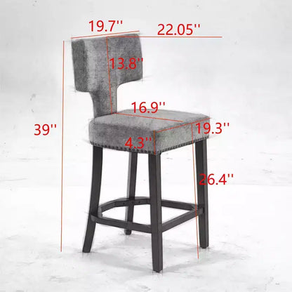 sumyeg Lot de 2 tabourets de comptoir de style Mid-Century avec dossier incurvé et assise rembourrée