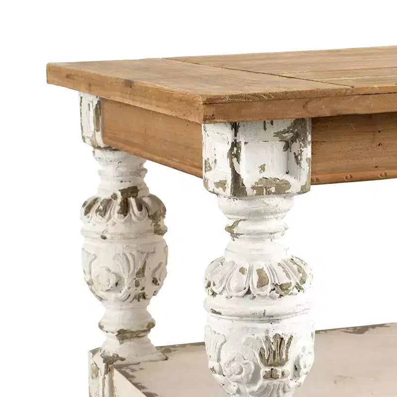 Table Basse Rectangulaire en Bois Style Campagne Française 120x70x50 cm