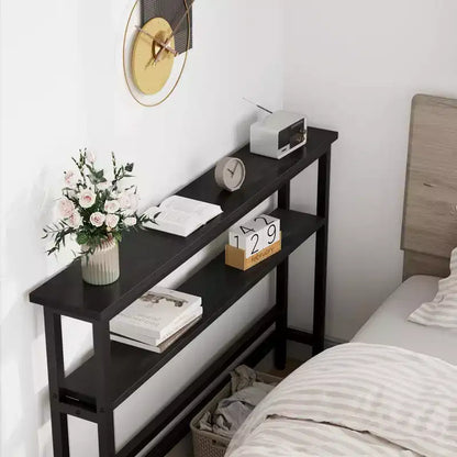 5.9 Table Console Étroite avec Étagère Réglable - Table d'Appoint Industrielle Mince à 2 Niveaux pour Couloir, Entrée et Salon
