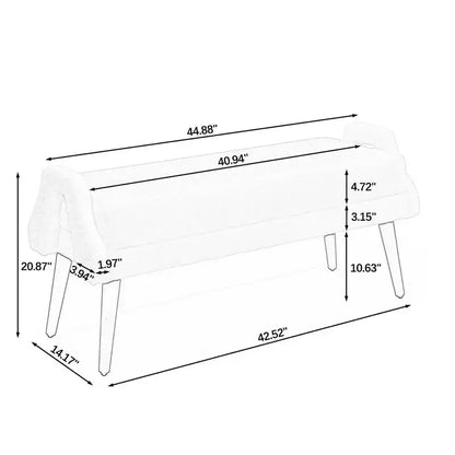 MAYEERTY Banquette de salon moderne en tissu bouclé avec coussin moelleux, accoudoirs géométriques irréguliers, pieds en bois de caoutchouc Vert
