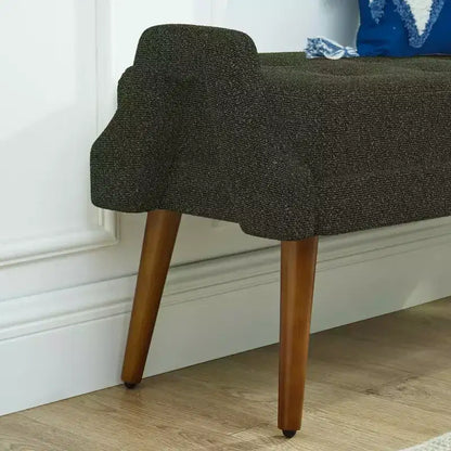 MAYEERTY Banquette de salon moderne en tissu bouclé avec coussin moelleux, accoudoirs géométriques irréguliers, pieds en bois de caoutchouc Vert