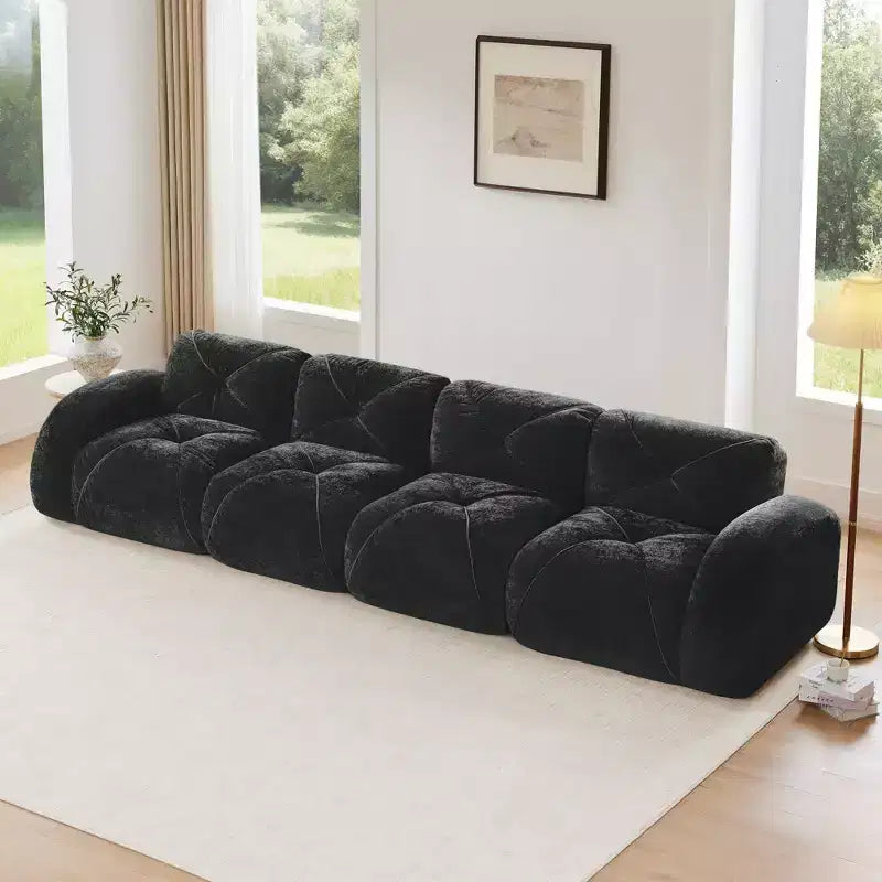 Clihome 140Tissu en Velours Doux,Canapé Désossé capitonné,Éponge Haute Densité 32D,Fond Design Ergonomique,Fond Antidérapant,Pour Salons