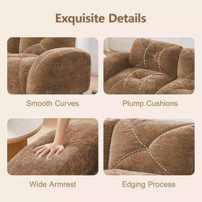 Clihome 140Tissu en Velours Doux,Canapé Désossé capitonné,Éponge Haute Densité 32D,Fond Design Ergonomique,Fond Antidérapant,Pour Salons