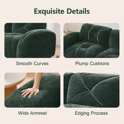 Clihome 140Tissu en Velours Doux,Canapé Désossé capitonné,Éponge Haute Densité 32D,Fond Design Ergonomique,Fond Antidérapant,Pour Salons