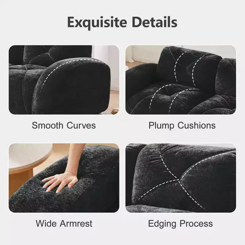 Clihome 140Tissu en Velours Doux,Canapé Désossé capitonné,Éponge Haute Densité 32D,Fond Design Ergonomique,Fond Antidérapant,Pour Salons