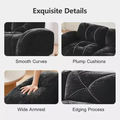 Clihome 140Tissu en Velours Doux,Canapé Désossé capitonné,Éponge Haute Densité 32D,Fond Design Ergonomique,Fond Antidérapant,Pour Salons