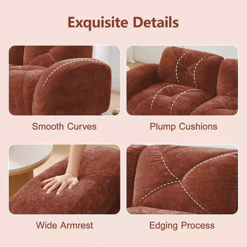 Clihome 140Tissu en Velours Doux,Canapé Désossé capitonné,Éponge Haute Densité 32D,Fond Design Ergonomique,Fond Antidérapant,Pour Salons