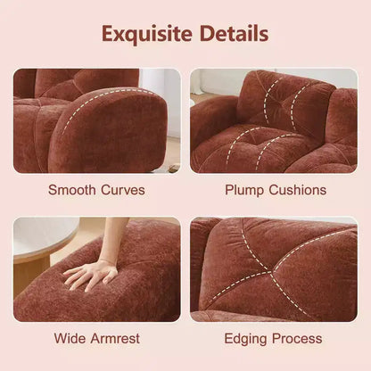 Clihome 140Tissu en Velours Doux,Canapé Désossé capitonné,Éponge Haute Densité 32D,Fond Design Ergonomique,Fond Antidérapant,Pour Salons