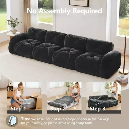 Clihome 140Tissu en Velours Doux,Canapé Désossé capitonné,Éponge Haute Densité 32D,Fond Design Ergonomique,Fond Antidérapant,Pour Salons