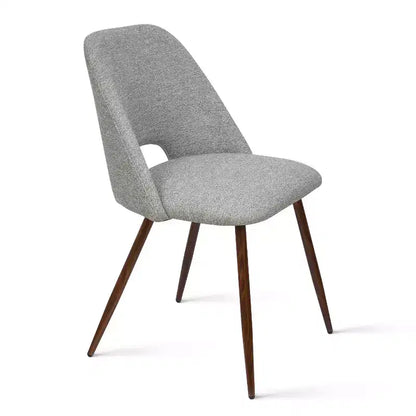Ensemble de salle à manger 5 pièces pour 4 personnes, table à manger ronde noyer avec pied piédestal en métal + 4 chaises sans accoudoirs rembourrées pour salle à manger, cuisine - Panipeachy