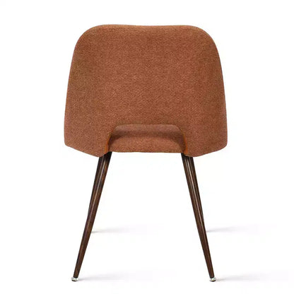 Ensemble de salle à manger 5 pièces pour 4 personnes, table à manger ronde noyer avec pied piédestal en métal + 4 chaises sans accoudoirs rembourrées pour salle à manger, cuisine - Panipeachy