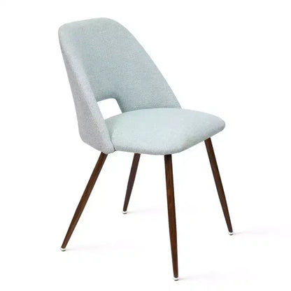 Ensemble de salle à manger 5 pièces pour 4 personnes, table à manger ronde noyer avec pied piédestal en métal + 4 chaises sans accoudoirs rembourrées pour salle à manger, cuisine - Panipeachy