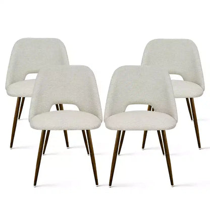 Ensemble de salle à manger 5 pièces pour 4 personnes, table à manger ronde noyer avec pied piédestal en métal + 4 chaises sans accoudoirs rembourrées pour salle à manger, cuisine - Panipeachy